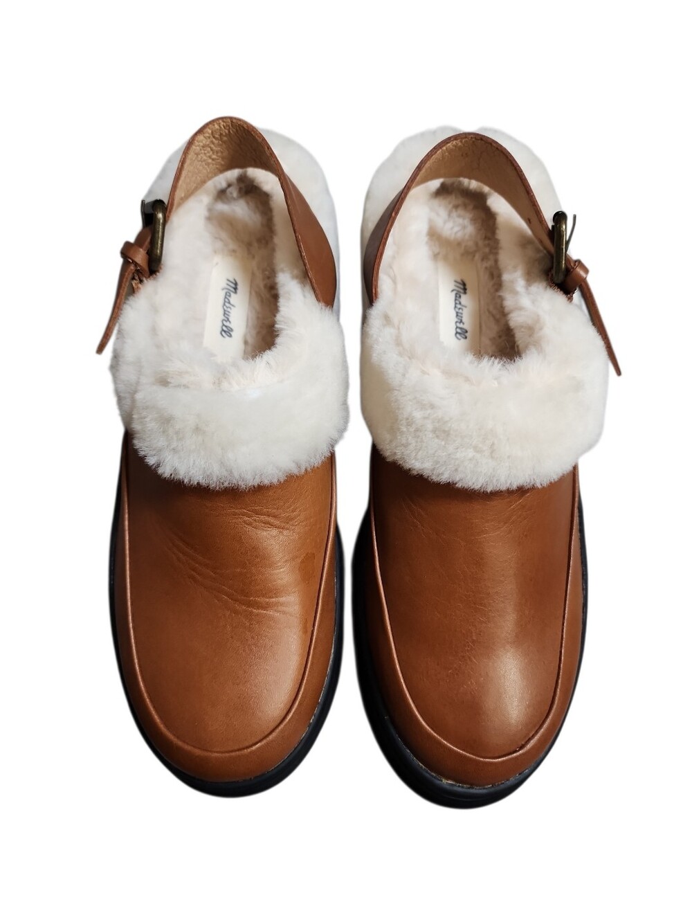 Madewell The Shearling‎ Sigrid SlingbackMule, size 6, dried maple color